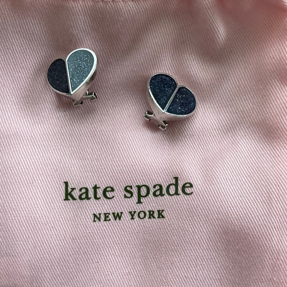 kate spade black heart earrings